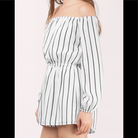 PrettyLittleThing Dresses & Skirts - Pretty Little Thing Striped Romper sz 14